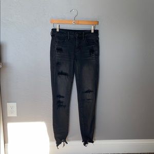 American Eagle next level stretch ripped jeans